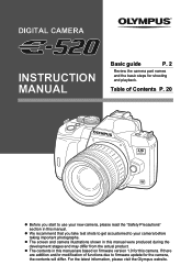 Olympus 262090 E-520 Instruction Manual (English)
