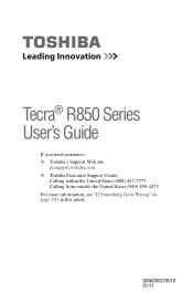 Toshiba Tecra R850-Landis-00303P User Guide