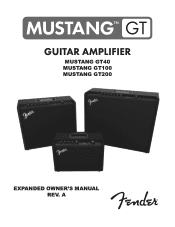 Fender Mustangtrade GT 200 Mustang™ GT 100 Owner s Manual - English