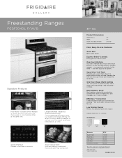 Frigidaire FGGF304DLW Product Specifications Sheet (English)
