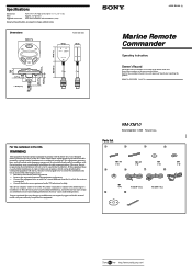 Sony RM-XM10 Operating Instructions