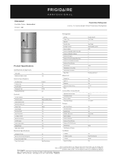 Frigidaire PRMC2285AF Product Specifications Sheet