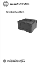 HP LaserJet Pro M701 Warranty and Legal Guide