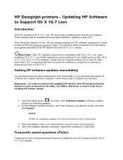 HP DesignJet XL 3600 HP Designjet printers - Updating HP Software to Support OS X 10.7 Lion