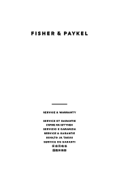 Fisher and Paykel OM24NDTDB1 Service and Warranty Booklet