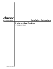 Dacor HPCT30 Installation Instructions Gas Cooktop