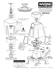 Waring BB320S Parts List and Exploded Diagram