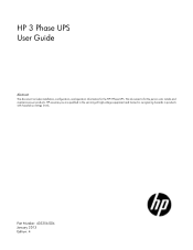 HP R3000v HP 3 Phase UPS User Guide