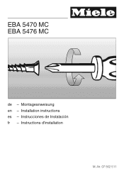 Miele CVA 4062 Installation manual for Trim Kit