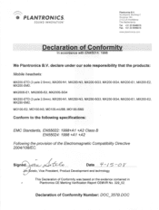 Plantronics MX200 Document of Conformity