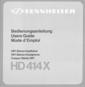 Sennheiser HD 414 X Instructions for Use