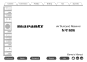 Marantz NR1606 Owner's Manual in English