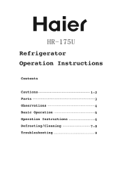 Haier HR-175U User Manual