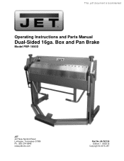 JET Tools PBF-1650D User Manual