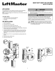 LiftMaster 98032 LiftMaster Model 98032 Heavy Duty Shaft Collar Instruction Sheet - English French