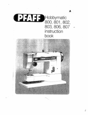 Pfaff hobbymatic 807 Owner's Manual