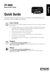 Epson XP-6000 Quick Guide and Warranty