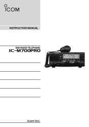 Icom IC-M700PRO Instruction Manual