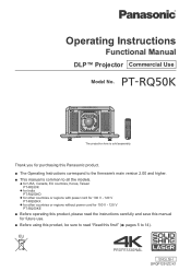 Panasonic PT-RQ50K Operating Instruction