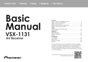 Pioneer VSX-1131 Basic Manual