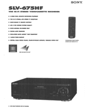 Sony SLV-675HF Specifications