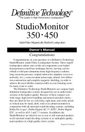 Definitive Technology StudioMonitor 450 StudioMonitor Manual
