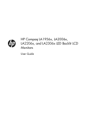 Compaq LA2206x LA1956x LA2006x LA2206x and LA2306x LED Backlit LCD Monitors User Guide