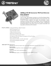 TRENDnet TE100-PCIFXplus Data Sheet