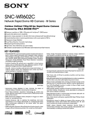 Sony SNCWR602C Specification Sheet (SNCWR602C Data Sheet)