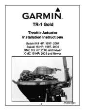 Garmin TR-1 Gold Marine Autopilot Throttle Actuator Installation Instructions - OMC 9.9 and 15 HP 2003 and Newer