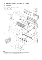 Panasonic XE12PKUA CS- Indoor Unit Parts List