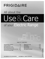 Frigidaire FFEF3017ZW Use and Care Manual