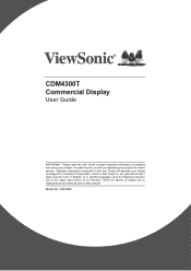 ViewSonic CDM4300T CDM4300T User Guide English