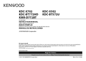 Kenwood KDC-X502 Instruction Manual 1