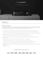 Marantz PM6007 Product Information Sheet