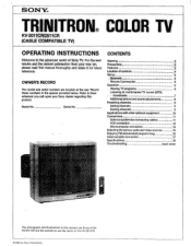 Sony KV-2511CR Primary User Manual