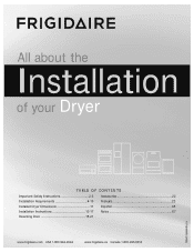Frigidaire FAQG7073KB Installation Instructions