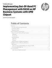 HP EliteDesk 705 G4 Micro Implementing Out-Of-Band PC Management with DASH on Business Systems with AMD Chipset