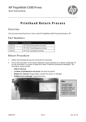 HP PageWide C500 User Printhead Return Process Rev. D