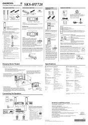Onkyo SKS-HT728 User Manual English
