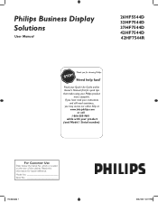 Philips 26HF5544D User manual