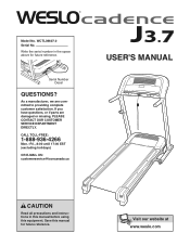 Weslo Cadence J3.7 Treadmill Canadian English Manual