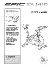 Epic Fitness Ex 1410 Bike English Manual