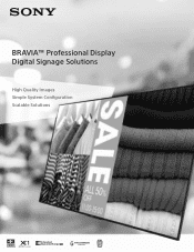 Sony FWD55X900E Brochure BRAVIA Professional Display Digital Signage Solutions