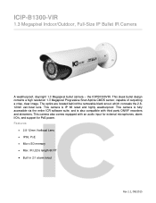 IC Realtime ICIP-B1300VIR Product Datasheet