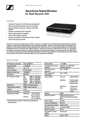 Sennheiser SL DW Rack Receiver 5362C Product Specification - SL Rack Receiver DW