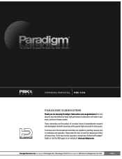 Paradigm DSP-3200 Manual