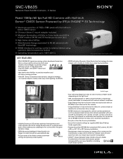 Sony SNCVB635 Specification Sheet (SNCVB635 Data Sheet)