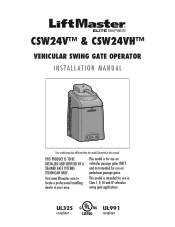LiftMaster CSW24V CSW24V Installation Manual