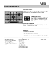 AEG HG75SY5451 Specification Sheet